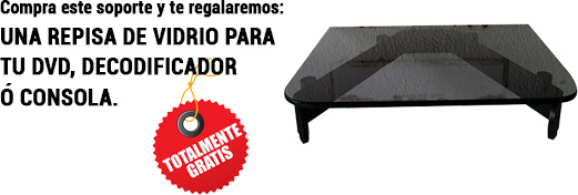 promoción en la compra de un soporte para tv o pantallas te regalamos una repisa para dvd decodificador o consola